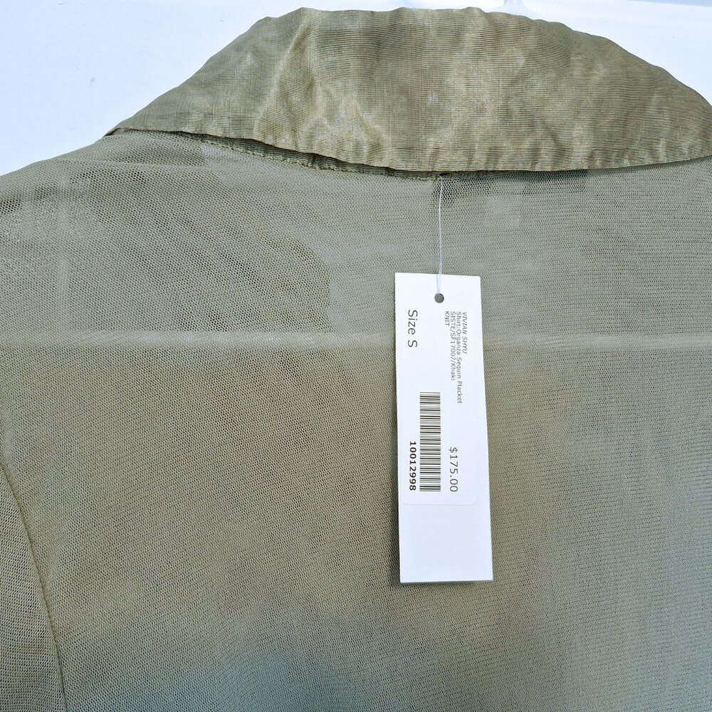 Made In Italy Brand New Vintage Vivian Shyu Organza Sequence Placket top - Picture 3 of 14